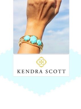 NWT [Kendra Scott] Daphne Gold Statement Cuff Bracelet, Turquoise Magnesite